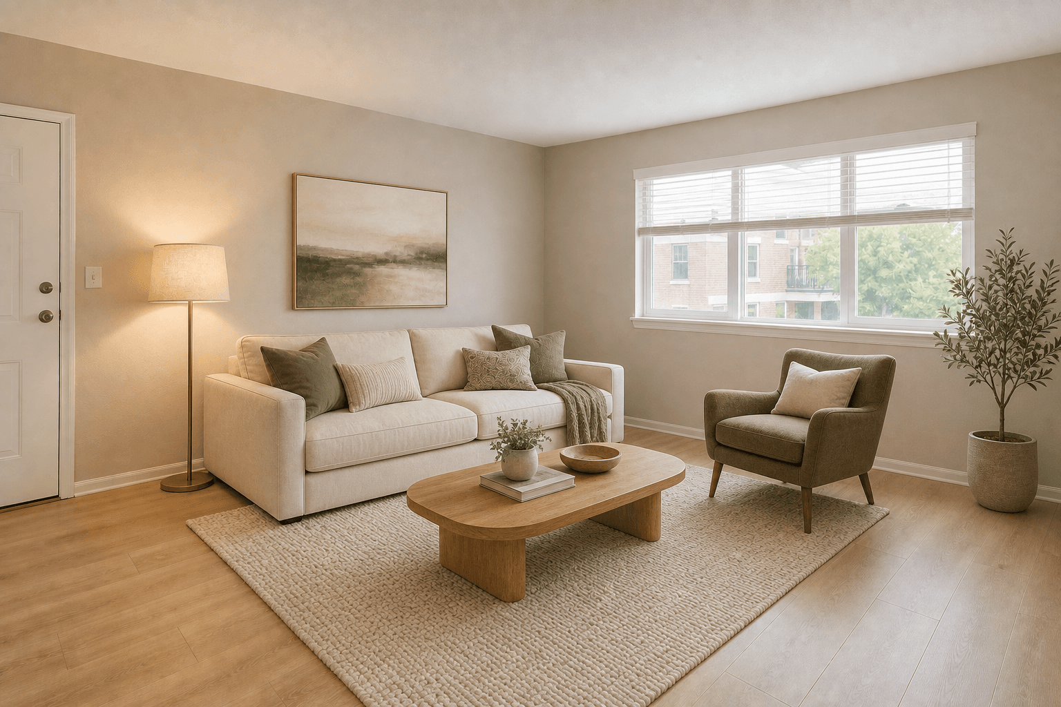 Example room with a furniture recommendation visualized